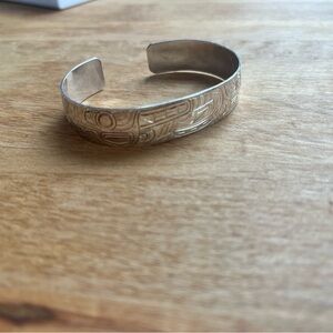 Stirling Silver Wolf Cuff bracelet